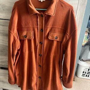 Women's Orange Button-Up Top